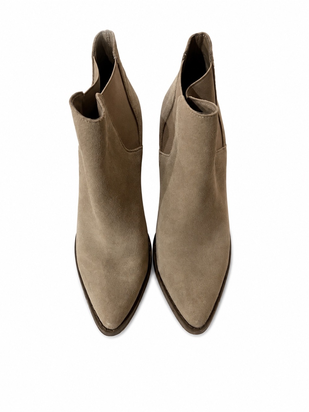 Taupe Suede Pointed Toe Ankle Boots Women’s Size 7 1/2